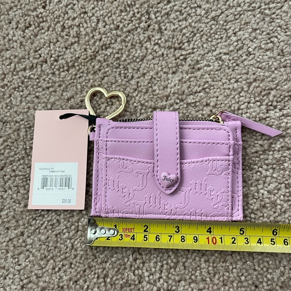 JUICY COUTURE Heartless Elongated Card Case with Keyring Fondant Pink Color - Picture 2 of 5